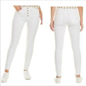 Madewell Button Fly 9” Mid Rise Skinny Jeans White